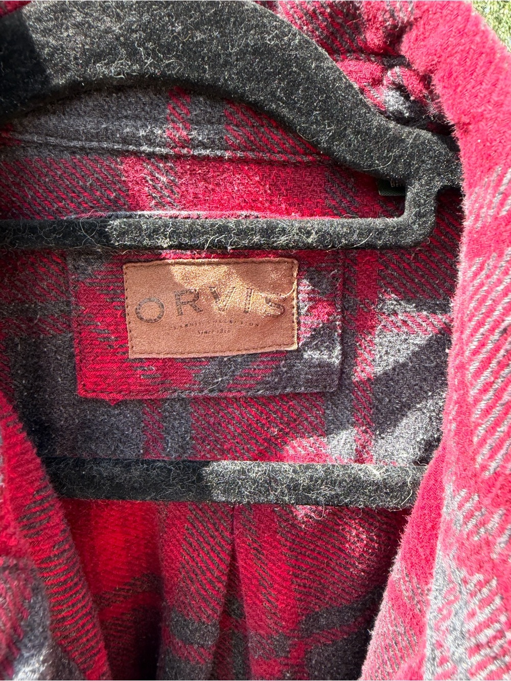 Orvis Red and Gray Plaid Wool Shacket - Picture 2 of 3